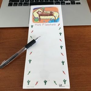 Hot Flashes Cat Wine Magnetic Notebook List